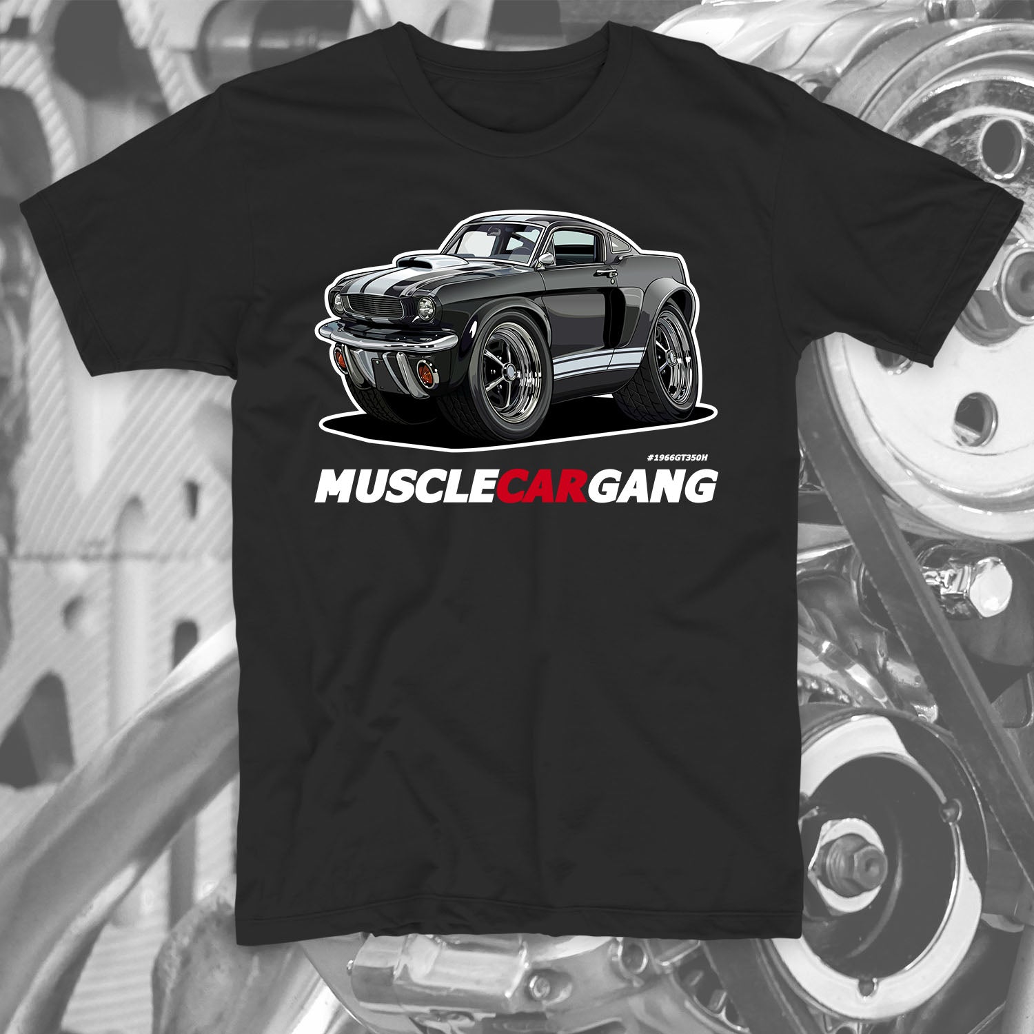 1966 Mustang G.T.350H T-Shirt (Black)