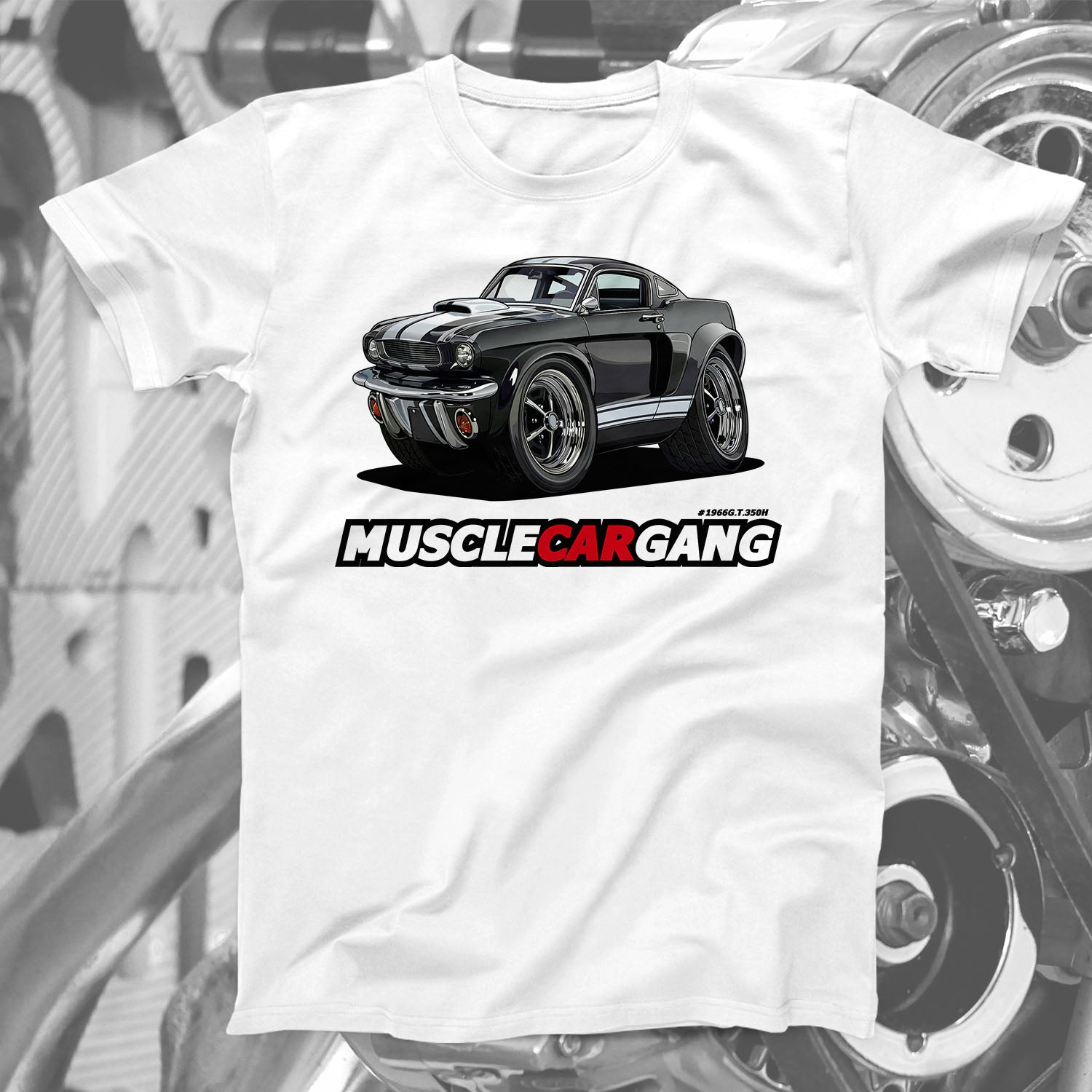 1966 Mustang G.T.350H T-Shirt (Black)