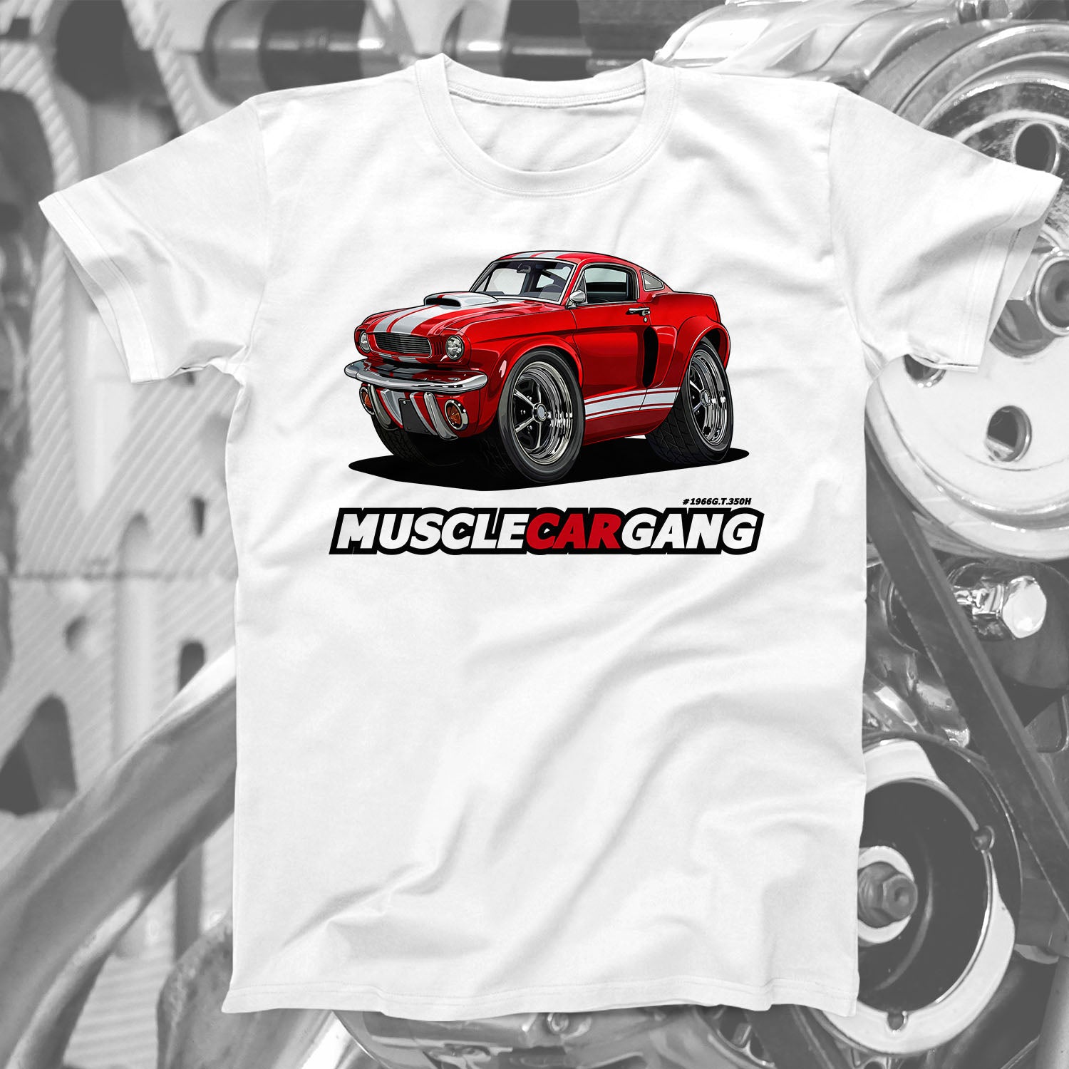 1966 Mustang G.T.350H Tee (Red)